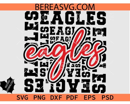 Eagles Mascot svg, Eagles Cheer svg, Eagles Typography SVG