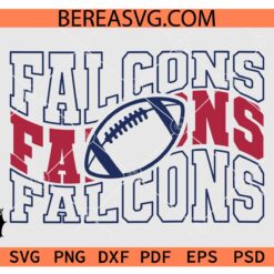Falcons Football SVG PNG, Falcons Mascot Football Ball svg, Falcons Football Wavy Text SVG