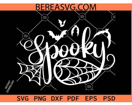 Halloween Spooky Swoosh Spiderweb Svg, Spooky Babe Svg, Halloween Spooky SVG