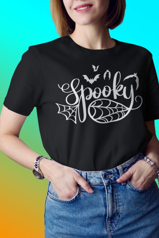 Halloween Spooky Swoosh Spiderweb Svg, Spooky Babe Svg, Halloween Spooky SVG