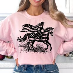 Horse USA Flag Svg Png, Patriotic Horse Svg, Patriotic Horse Rider Svg