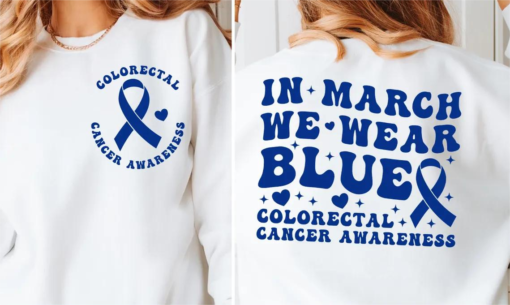 In March We Wear Blue SVG and PNG, Colorectal Cancer Awareness Sign Png and Svg