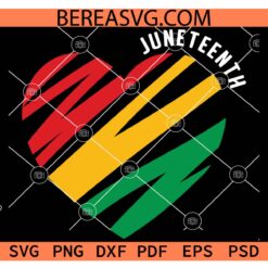 Scribble Heart Juneteenth SVG PNG, Juneteenth Flag Heart SVG