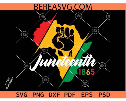 Juneteenth 1865 African Map SVG, Juneteenth Flag African Map SVG