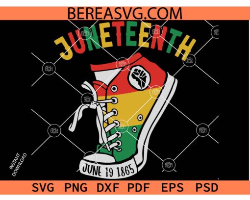 Juneteenth Sneaker SVG, Freedom Day Sneaker SVG, Juneteenth Since 1865 Sneaker SVG