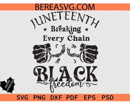Juneteenth breaking every chain svg, Breaking Every Chain svg