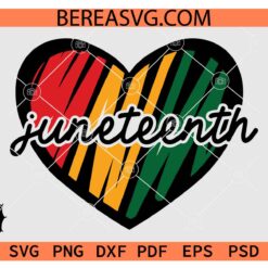Juneteenth heart svg, Heart Love Symbol Juneteenth svg