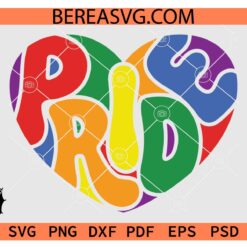 Pride Heart pride colors SVG, Love Is Love Heart SVG, Gay pride Heart colored SVG