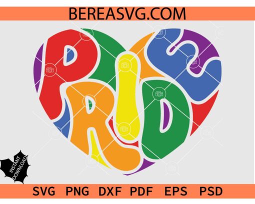 Pride Heart pride colors SVG, Love Is Love Heart SVG, Gay pride Heart colored SVG