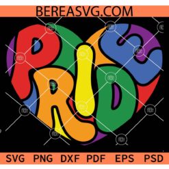 Pride Heart pride colors SVG, Love Is Love Heart SVG, Gay pride Heart colored SVG