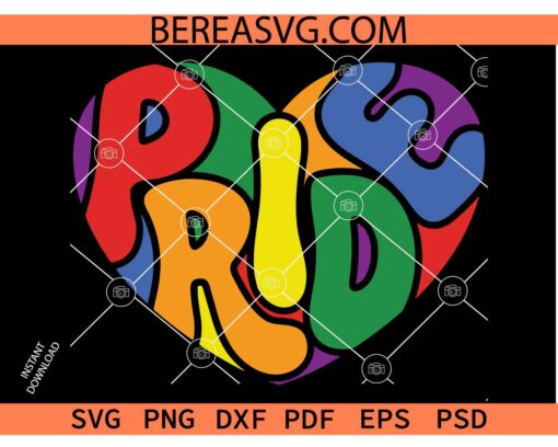 Pride Heart pride colors SVG, Love Is Love Heart SVG, Gay pride Heart colored SVG