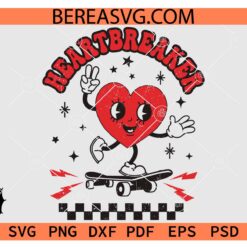 Retro Heartbreaker svg, Heartbreaker Skateboard svg