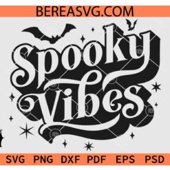 Spooky Vibes swoosh svg, Spooky Vibes bats svg