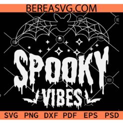 Spooky vibes Bat svg, Halloween bat spider web svg