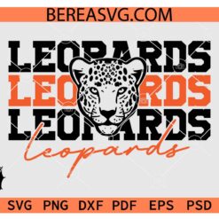 Stacked Leopards SVG PNG, Leopards Face Stacked SVG, Leopards Mascot SVG