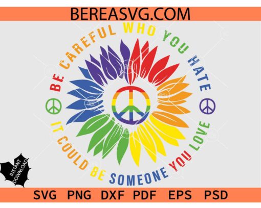 Sunflower LGBTQ SVG, Gay Pride Sunflower SVG