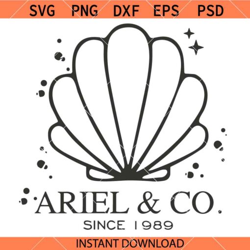 Ariel and Co Sea Shell SVG, Life under the sea SVG, The Little Mermaid SVG    