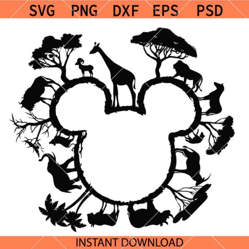 Mickey head Animal Kingdom Svg, Disneyworld SVG, Animal Safari SVG